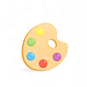 300x300 Wooden Paint Palette Icon Clipart Image Isolated White Background
