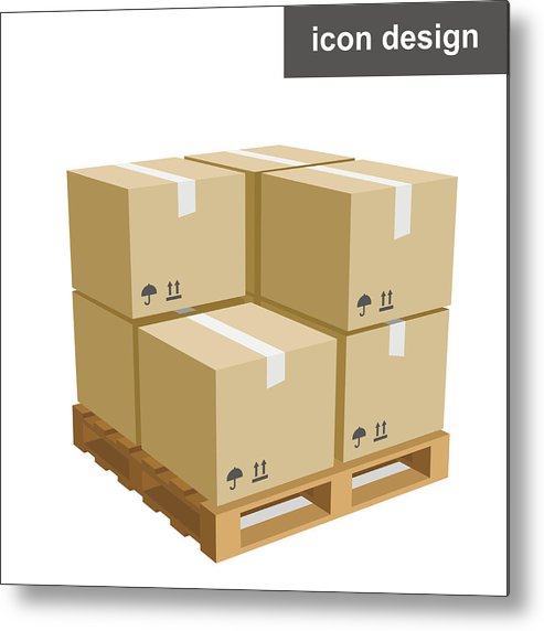 493x572 Cargo Boxes Pallet Icon Metal Print