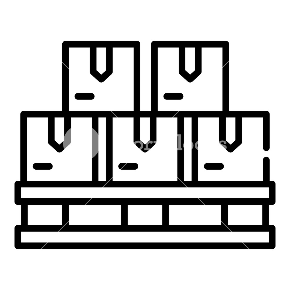 1000x1000 Goods On A Pallet Icon Outline Goods On A Pallet Vector Icon