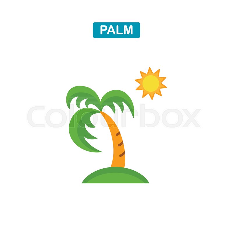 800x800 Palm Tree And Sun Icon Coconut Palm Stock Vector Colourbox