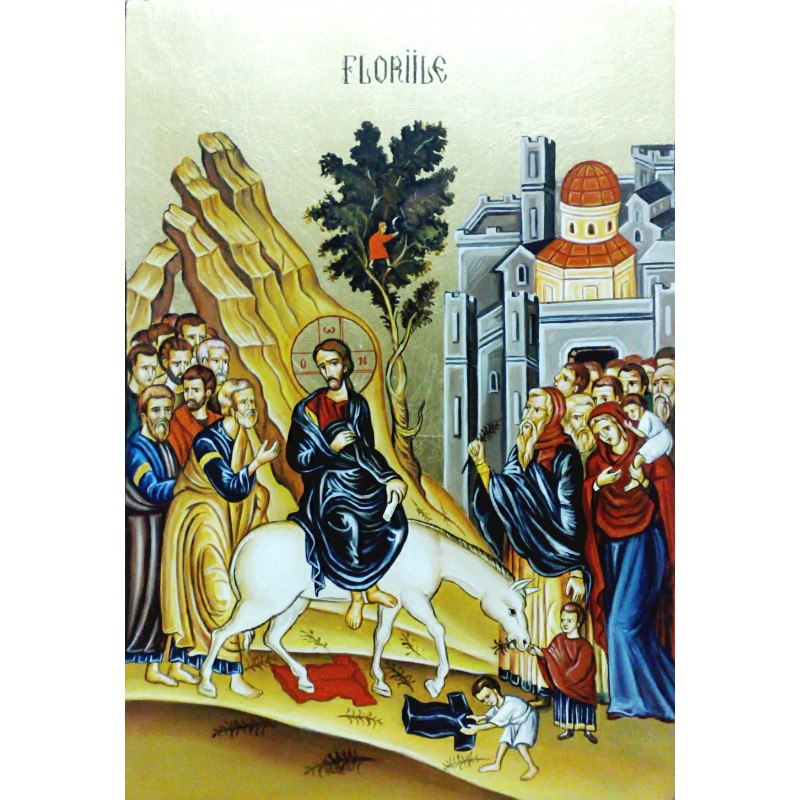 800x800 Hand Painted Icon Palm Sunday