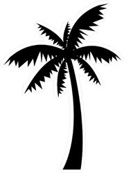 179x250 Palm Tree Icon Silhouette Sticker