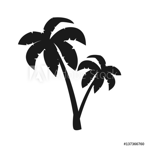 498x500 Palm Tree Icon Symbol Isolated White Background Nature Tropical