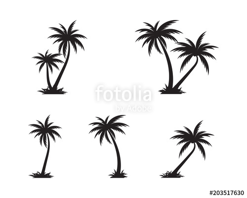 500x400 Palm Tree Icon Template Vector Illustration Stock Image
