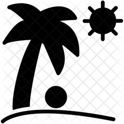 256x256 Palm Tree Icon Of Glyph Style