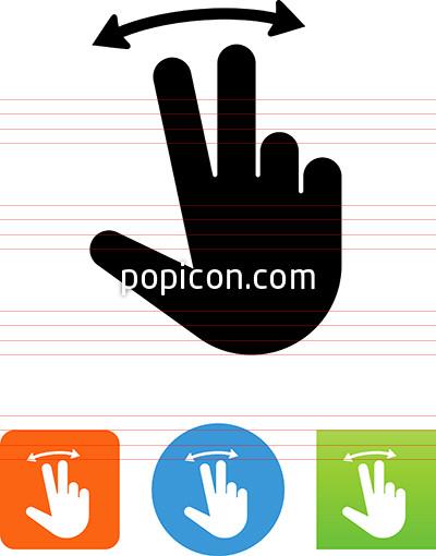 400x510 Hand Using Two Fingers To Pan Icon