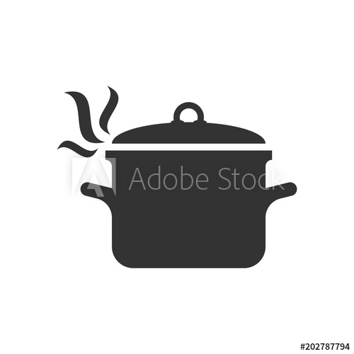 500x500 Cooking Pan Icon In Flat Style Kitchen Pot Illustration On White