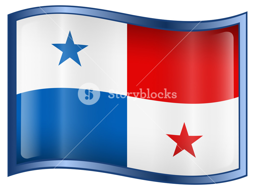 1000x743 Panama Flag Icon, Isolated On White Background Royalty Free Stock