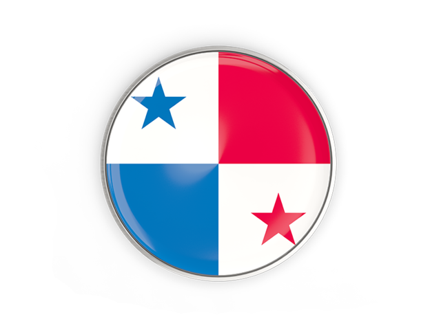 640x480 Round Button With Metal Frame Illustration Of Flag Of Panama