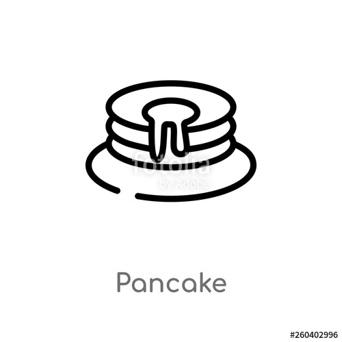 500x500 Outline Pancake Vector Icon Isolated Black Simple Line Element