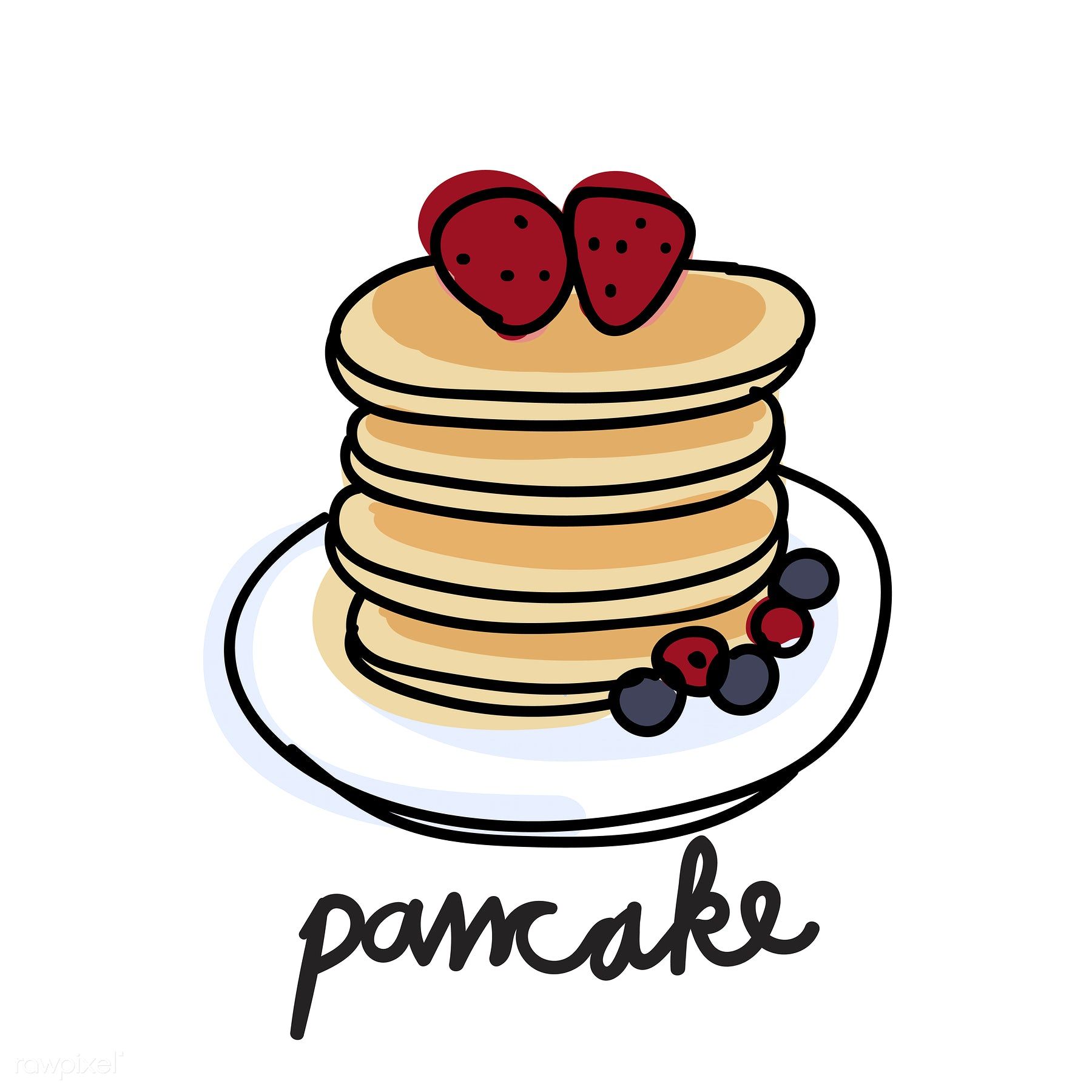 1800x1800 Illustration Drawing Style Of Pancake Free Food Doodle Icons