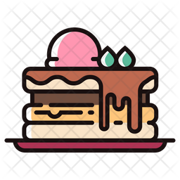 256x256 Pancake Icon Of Colored Outline Style