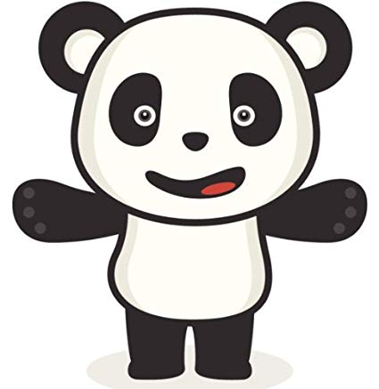 425x437 Panda Bear Icon Hug Black White Vinyl Decal Sticker