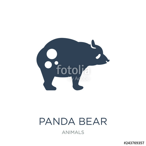 500x500 Panda Bear Icon Vector On White Background, Panda Bear Trendy Fi