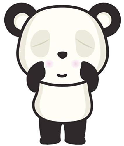 425x498 Panda Bear Icon Sleepy Black White Vinyl Decal