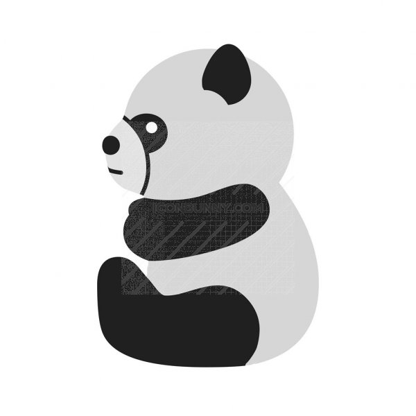 600x600 Panda Flat Multicolor Icon