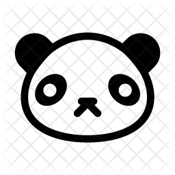 256x256 Panda Icon Of Glyph Style