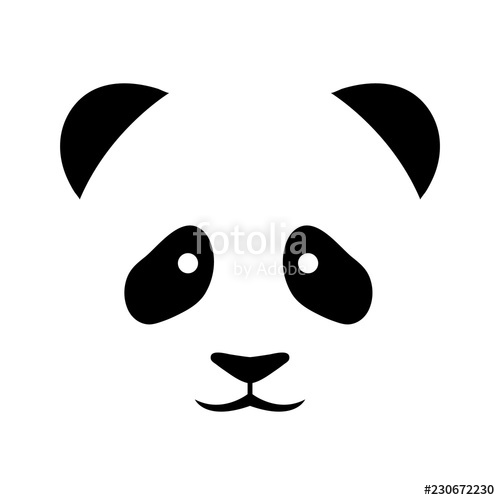500x500 Panda Icon, Logo On White Background Stock Image And Royalty Free