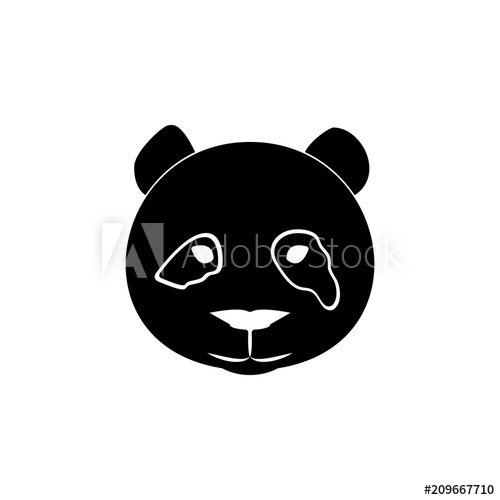 500x500 Head Of Panda Silhouette Icon Element Of Animal Silhouette
