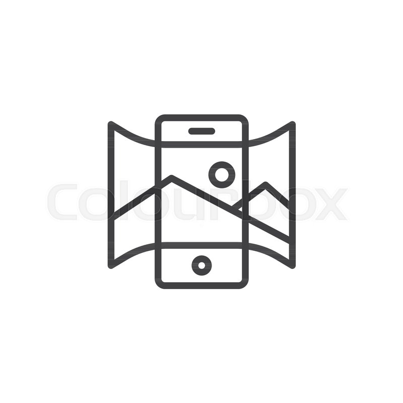 800x800 Panorama View Smartphone Outline Icon Stock Vector Colourbox