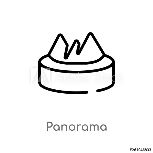 500x500 Outline Panorama Vector Icon Isolated Black Simple Line Element