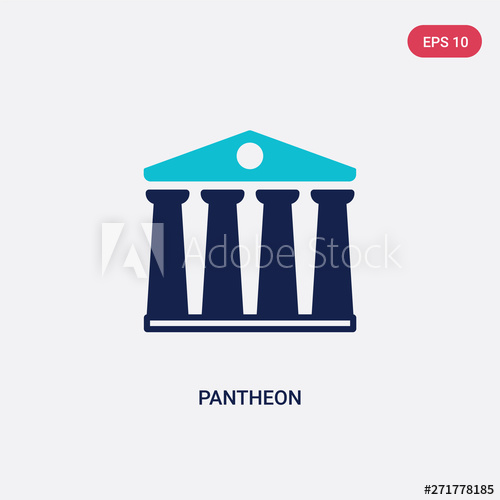 500x500 Two Color Pantheon Vector Icon From History Concept Isolated Blue