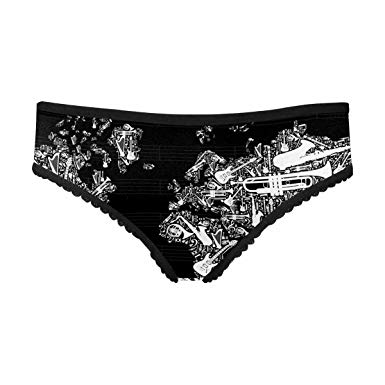 385x385 Interestprint Women's Brief Panty Globe World Map Made