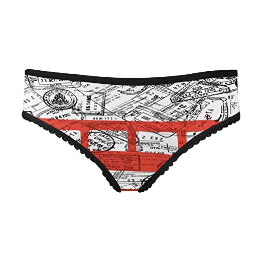 522x522 Interestprint Women's Brief Panty Travel Theme
