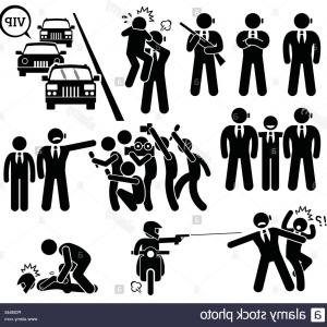 300x300 Night Club Bodyguard Icon On Orange Background Vector Clipart