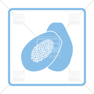 400x400 Blue Frame Design Of Papaya Icon Vector Image Of Food