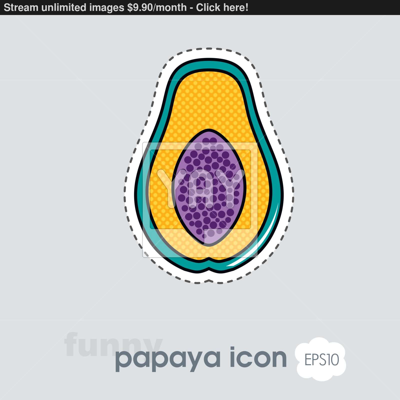1600x1600 Papaya Icon Papaya Tropical Fruit Sign Vector