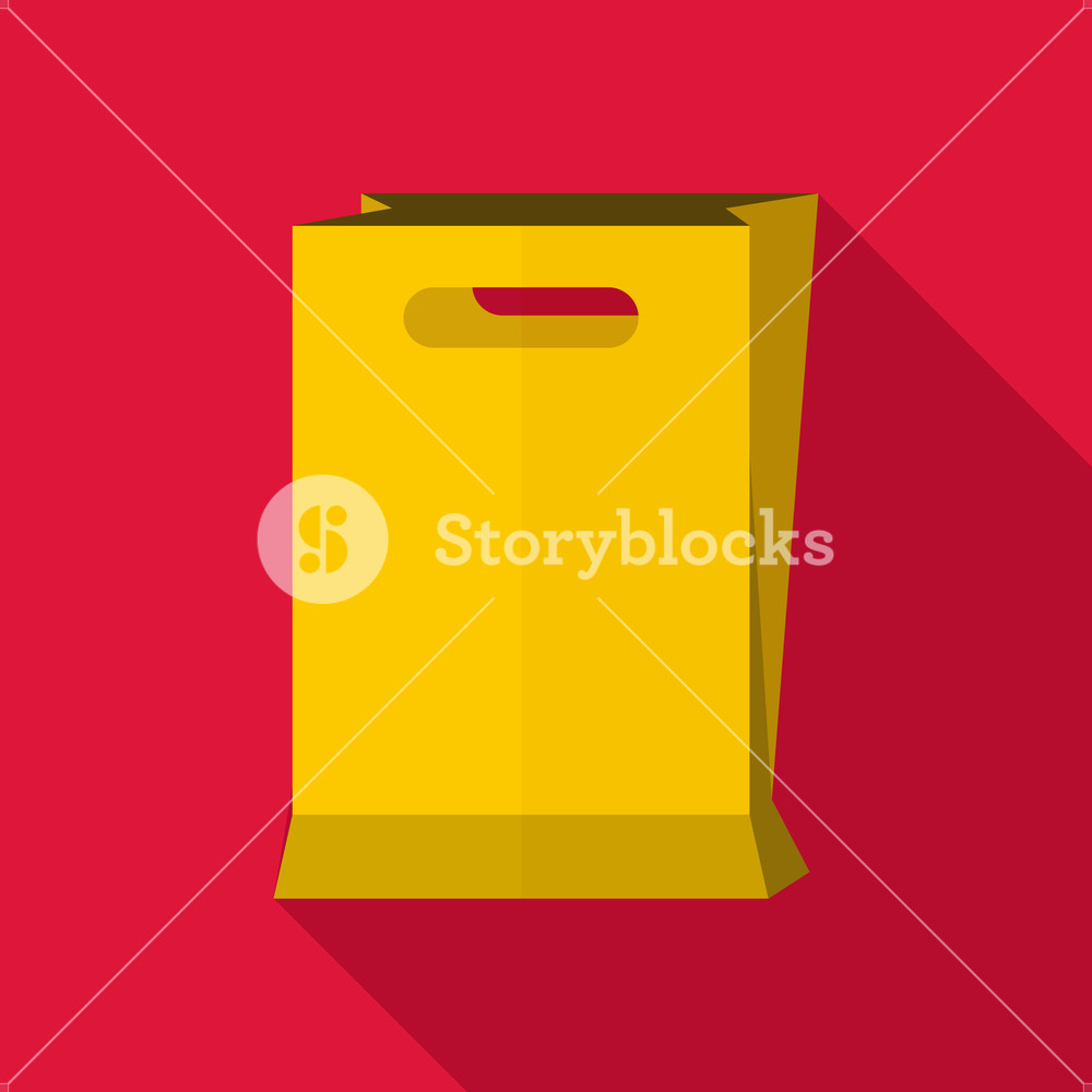 1000x1000 Paper Bag Icon Flat Illustration Of Paper Bag Vector Icon For Web