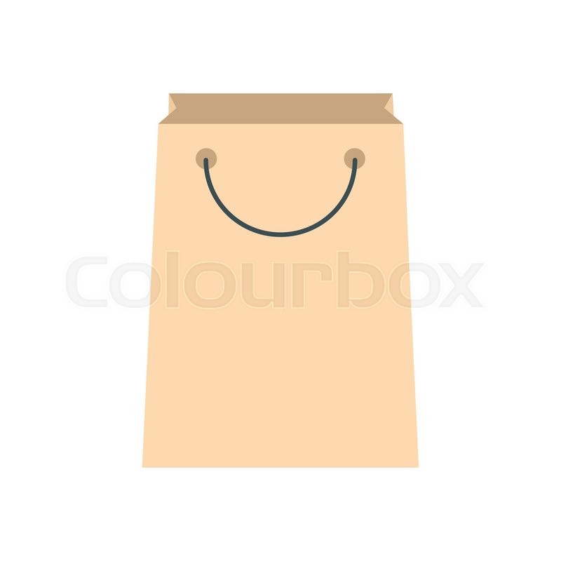 800x800 Paper Shopping Bag Icon In Flat Style Stock Vector Colourbox