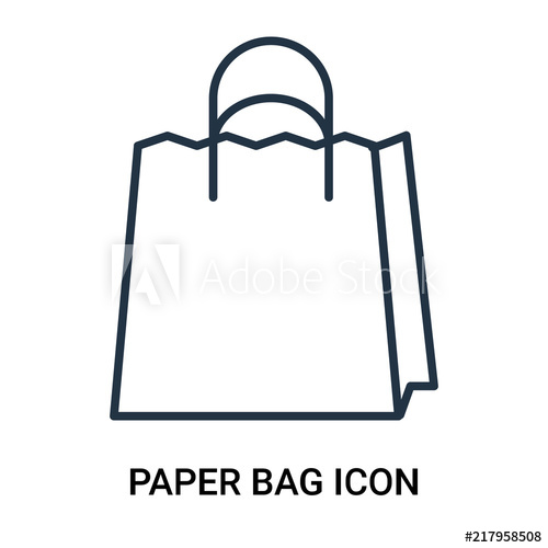 500x500 Paper Bag Icon Isolated On White Background Modern And Editable