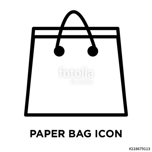 500x500 Paper Bag Icons Isolated On White Background Modern And Editable