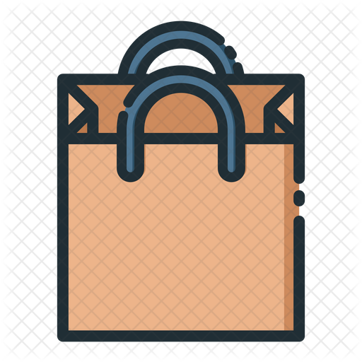512x512 Paper Bag Icon Of Colored Outline Style