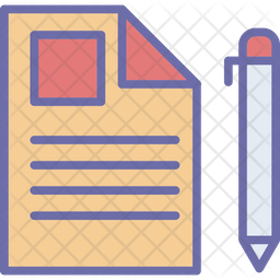 256x256 Paper Icon Of Colored Outline Style