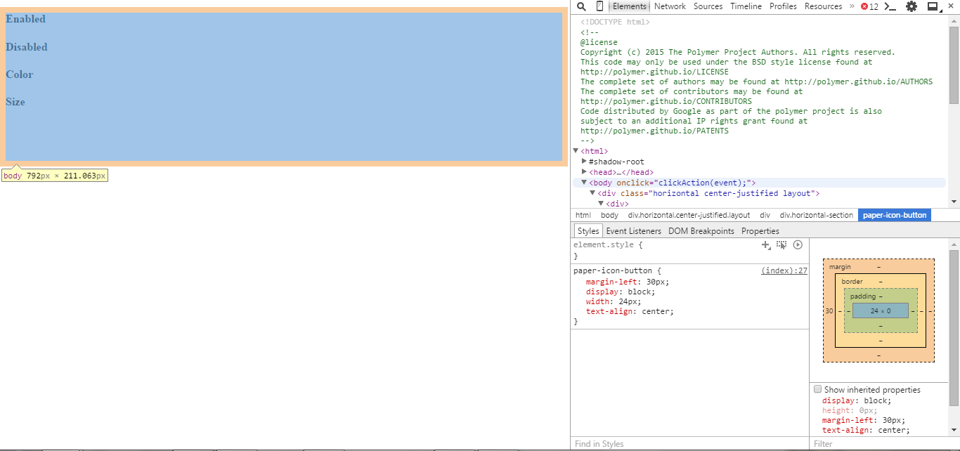 1366x642 Polymerelements, Paper Icon Button To Be Specific, Not Showing Up