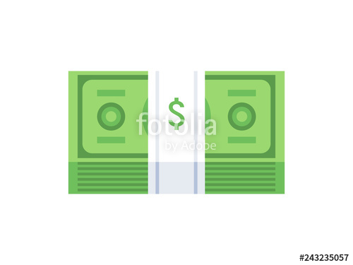 500x375 Stack Of Cash Dollar Bills Paper Money Icon Flat Design Vector