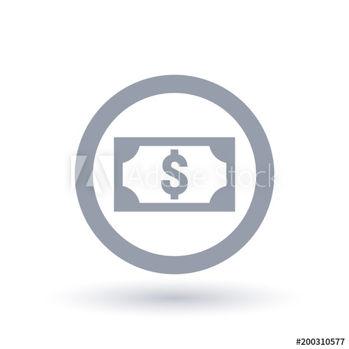 500x500 Dollar Note Icon Paper Money Symbol Currency Sign In Circle