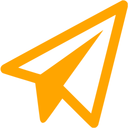 256x256 Orange Paper Plane Icon