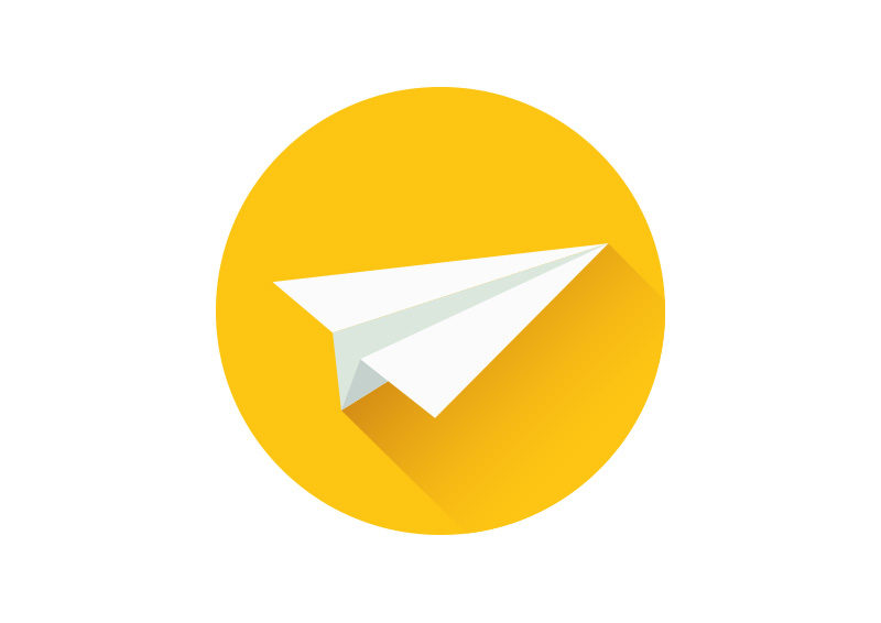 800x566 Paper Plane Flat Vector Icon