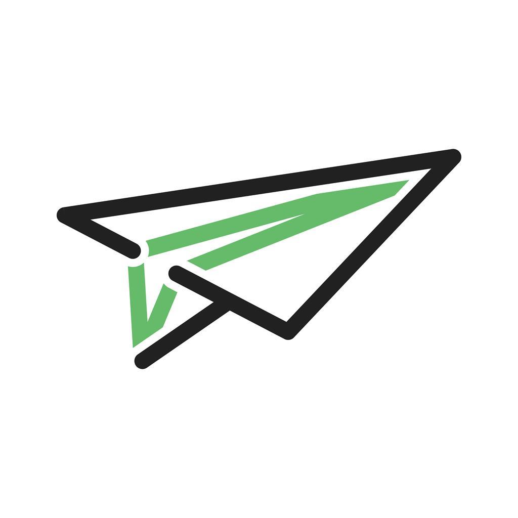 1024x1024 Paper Plane Line Green Black Icon