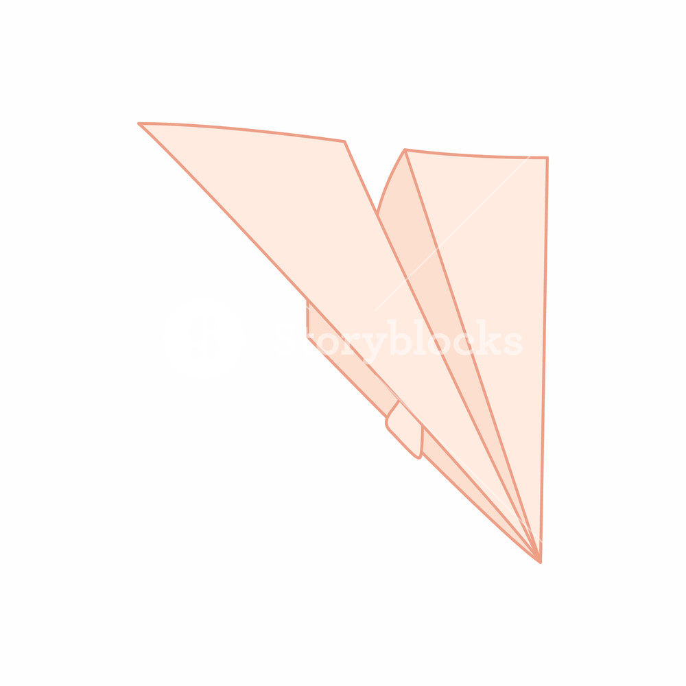 1000x1000 Paper Plane Icon In Cartoon Style Isolated On White Background