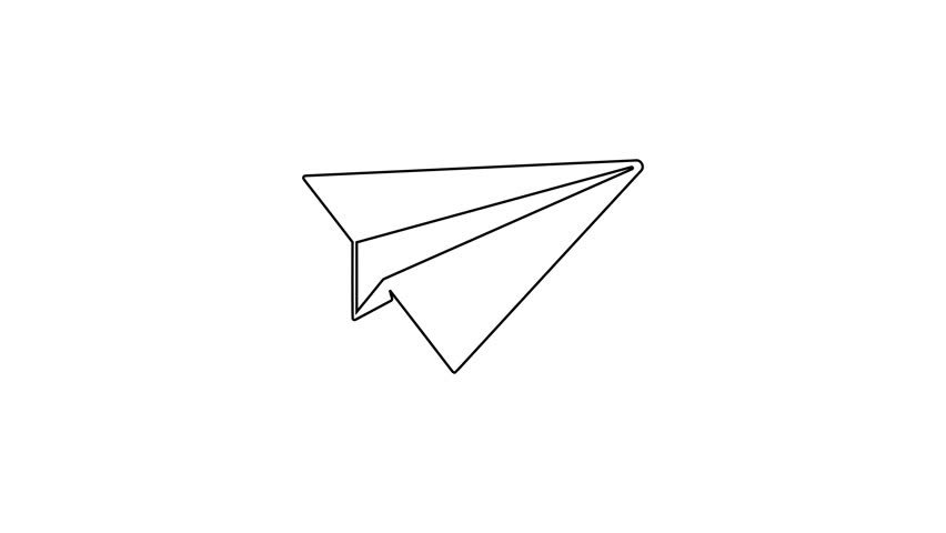 852x480 Grey Paper Plane Line Icon Stock Footage Video