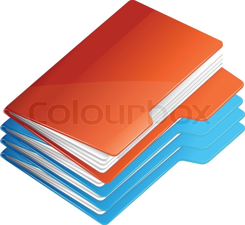 800x732 Four Folders With Paper Folder Stack Stock Vector Colourbox