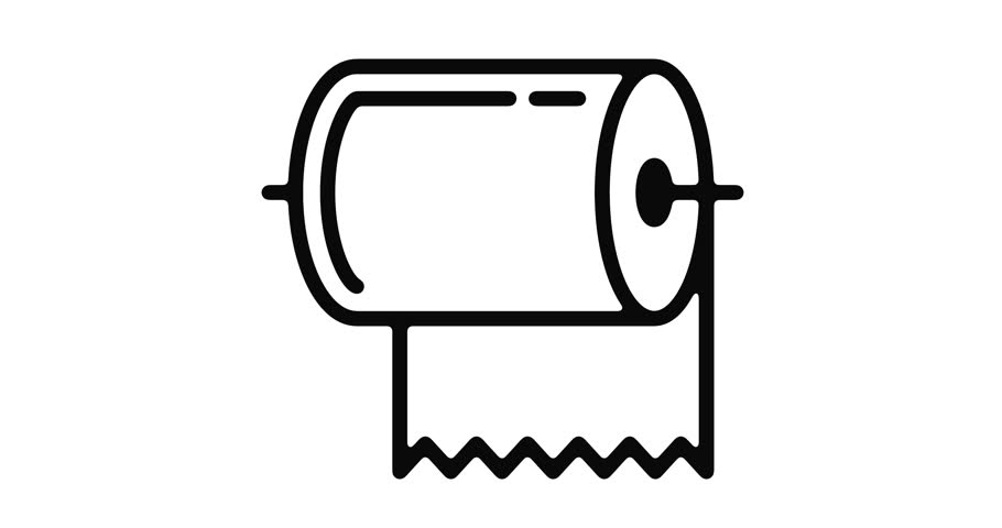 910x480 Paper Towel Line Icon Motion Stock Footage Video