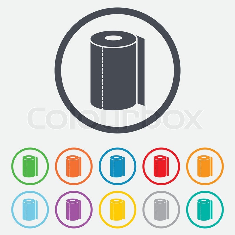 800x800 Paper Towel Sign Icon Kitchen Roll Stock Vector Colourbox