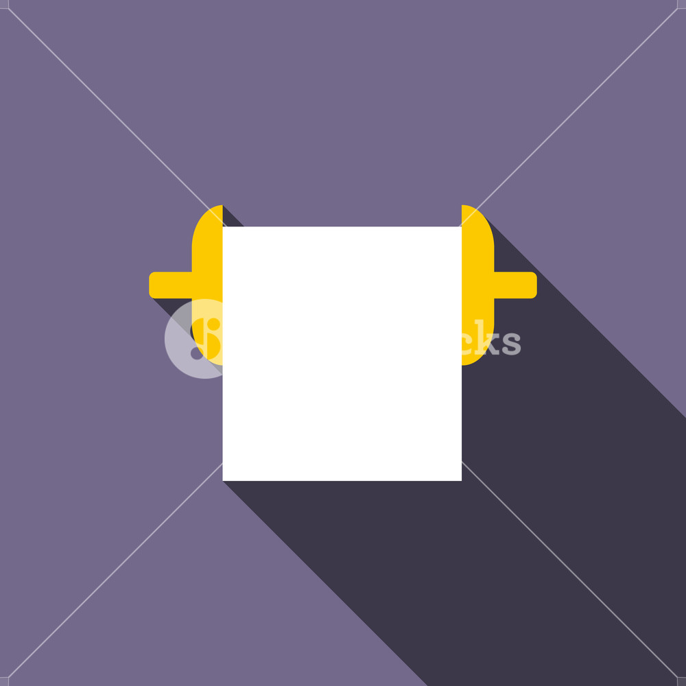 1000x1000 Roll Paper Towel Icon In Flat Style On A Violet Background Royalty