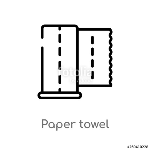 500x500 Outline Paper Towel Vector Icon Isolated Black Simple Line